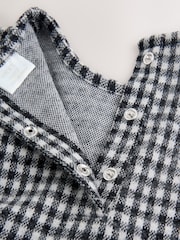 Black/Grey Gingham Baby Long Sleeve Tiered Dress with Tights (0mths-2yrs) - Image 8 of 11