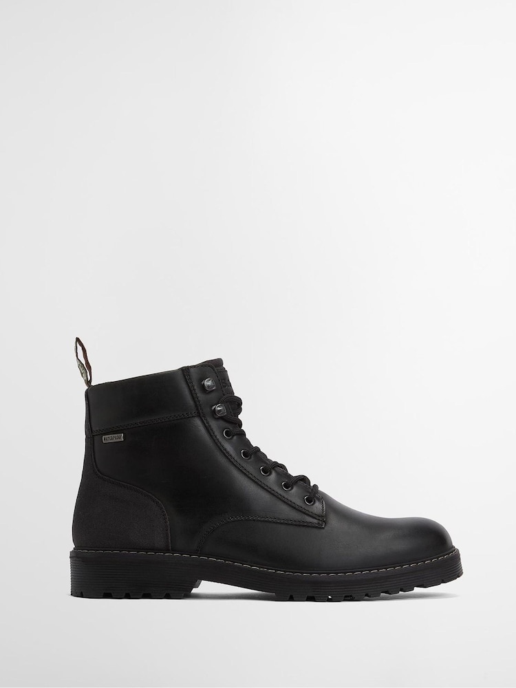 Barbour® Black Harrison Leather Lace Up Boot - Image 1 of 8 Barbour® Black Harrison Leather Lace Up Boot - Image 1 of 8