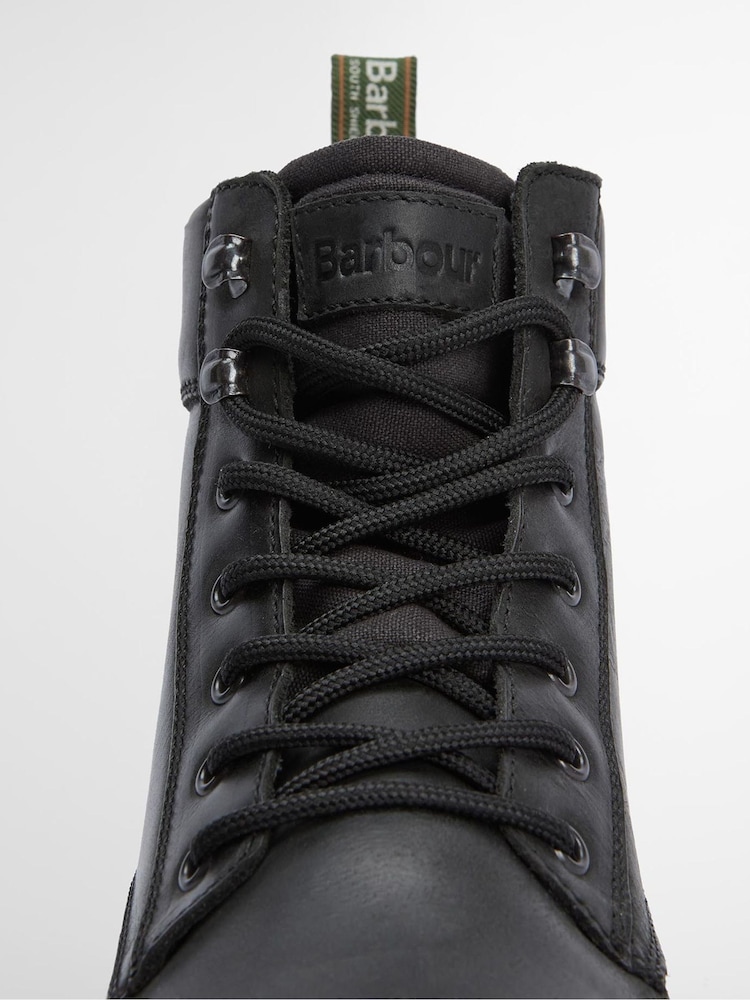 Barbour® Black Harrison Leather Lace Up Boot - Image 8 of 8