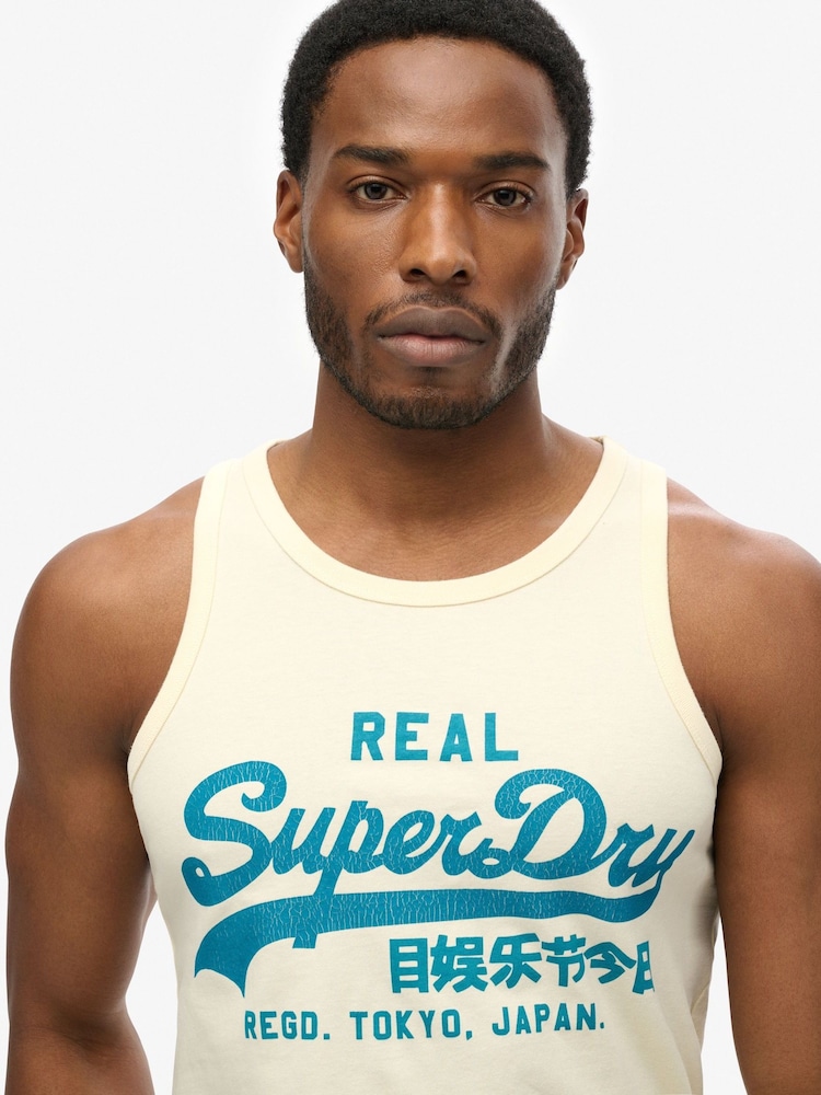 Superdry White Vintage Logo Cali Vest - Image 4 of 6