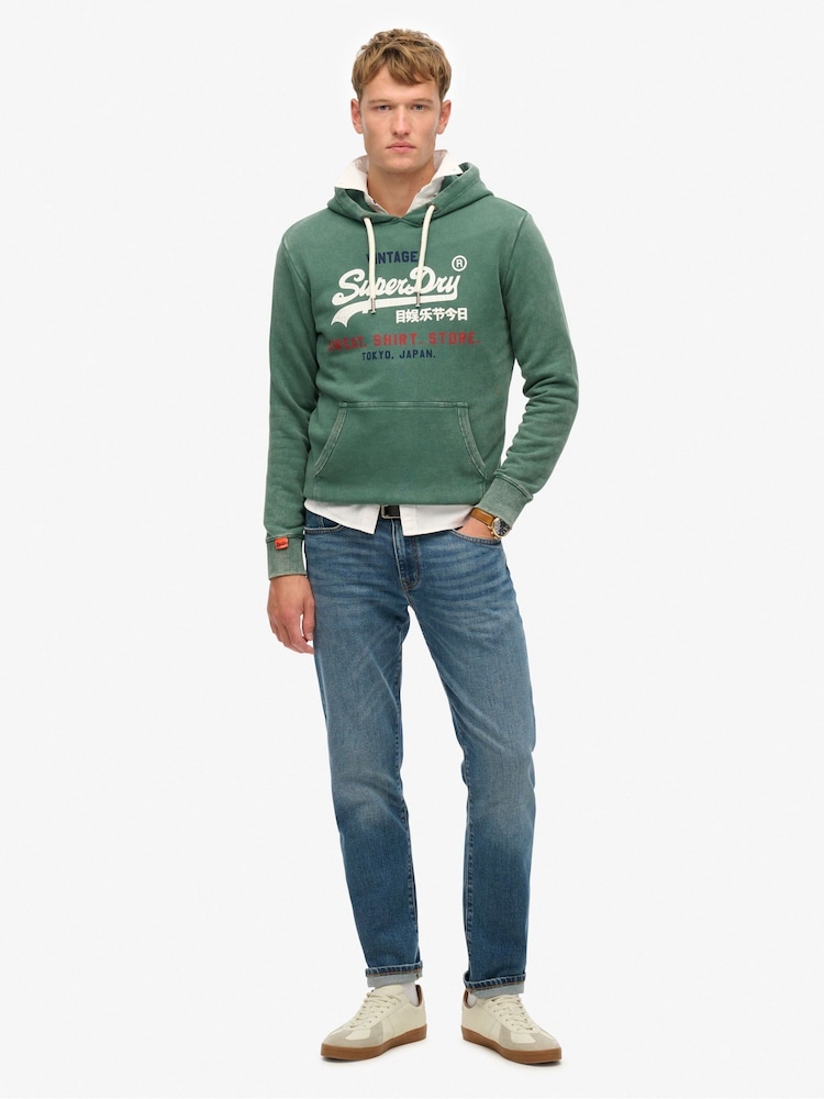 Superdry Green Vintage Logo Cali Relaxed Hoodie - Image 3 of 6