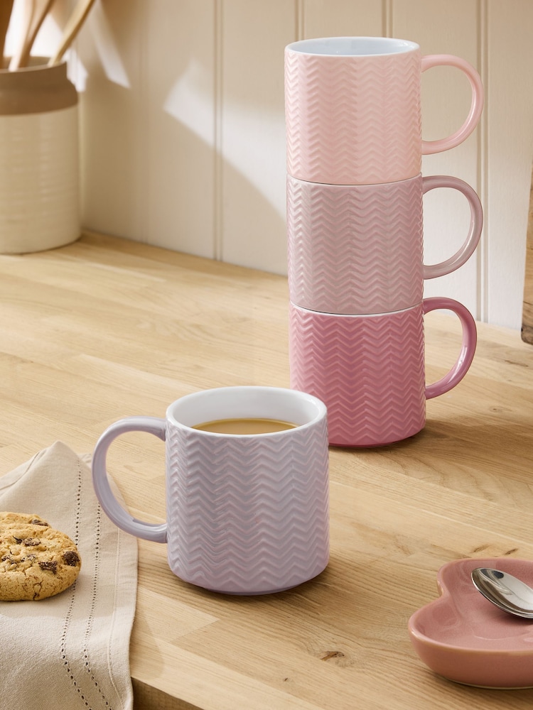 Juego de 4 tazas apilables texturizadas - Imagen 1 de 4