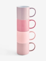 Juego de 4 tazas apilables texturizadas - Imagen 4 de 4
