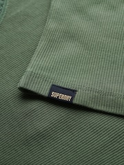Superdry Green Vintage Lace Trim 100% Cotton Vest - Image 5 of 5