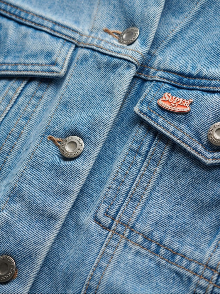 Superdry Embellished Denim 100% Cotton Jacket - Image 6 of 6