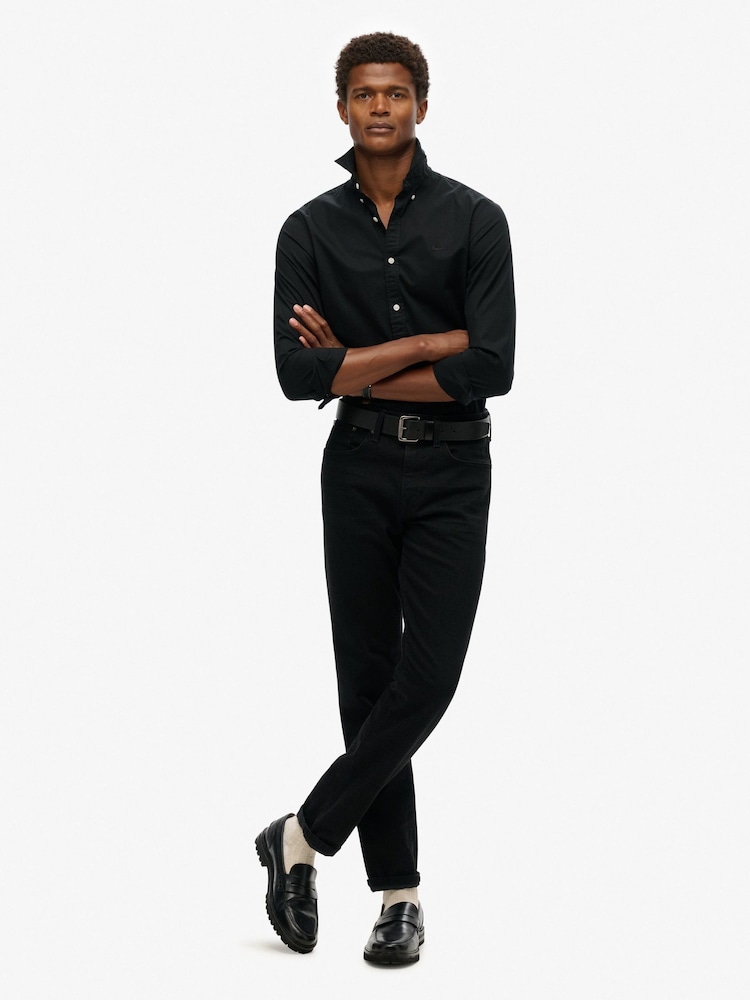 Superdry Black Essentials Tailored Lite Shirt - Image 3 of 5