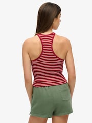 Superdry Red Essential Logo Striped Racer Vest Top - Image 2 of 5