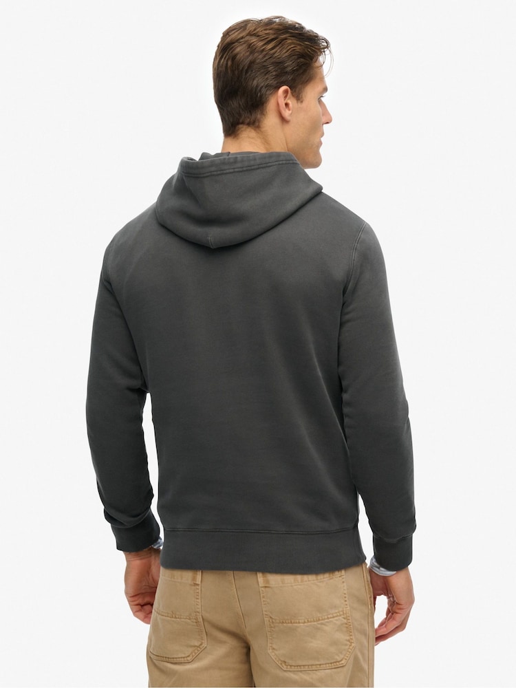 Superdry Grey Micro Logo Hoodie - Image 2 of 6