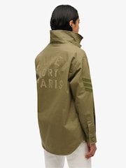 Superdry Green Oversized Military Embellished 100% Cotton Jacket - Image 2 of 5