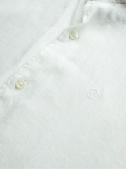 Superdry White Embroidered Vacation 100% Linen Shirt - Image 6 of 6
