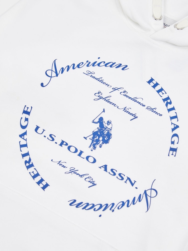 U.S. Polo Assn. White Boys Premium Print Interlock Hoodie - Image 8 of 8