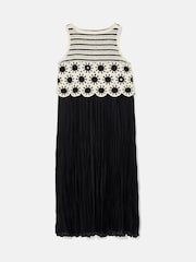Mint Velvet Black Crochet Midi Dress - Image 6 of 8