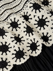 Mint Velvet Black Crochet Midi Dress - Image 8 of 8