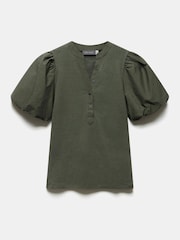 Mint Velvet Green Puff Sleeve Top - Image 1 of 2