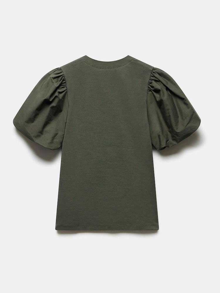 Mint Velvet Green Puff Sleeve Top - Image 2 of 2