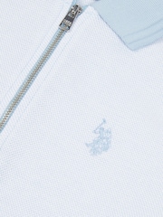 U.S. Polo Assn. Blue Boys Smart Two Tone Zip Polo Shirt - Image 7 of 7