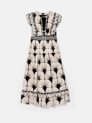Mint Velvet Black Shell Print 100% Cotton Midi Dress - Image 7 of 8