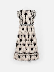 Mint Velvet Black Shell Print 100% Cotton Midi Dress - Image 8 of 8