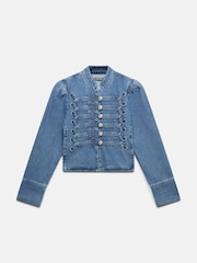 Mint Velvet Blue Wash Denim Military 100% Cotton Jacket - Image 6 of 8
