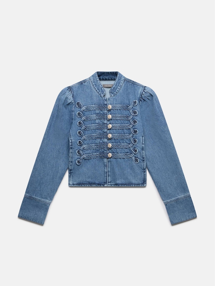 Mint Velvet Wash Denim Military 100% Cotton Jacket - Image 6 of 8