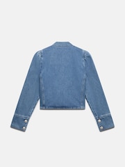 Mint Velvet Blue Wash Denim Military 100% Cotton Jacket - Image 7 of 8