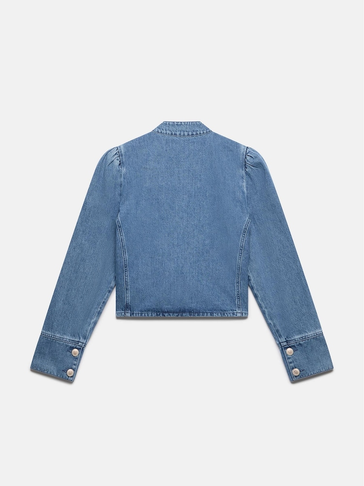 Mint Velvet Wash Denim Military 100% Cotton Jacket - Image 7 of 8