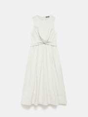 Mint Velvet Cream Striped Twist Midi Dress - Image 6 of 7