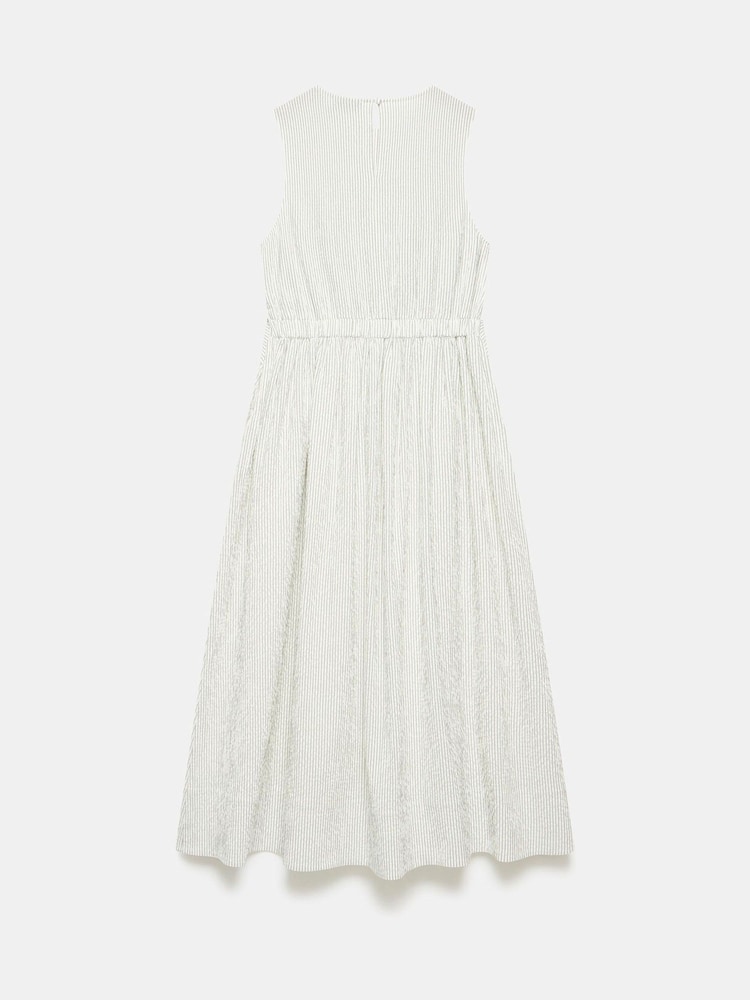 Mint Velvet Cream Striped Twist Midi Dress - Image 7 of 7