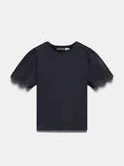 Mint Velvet Blue Lace Trim 100% Cotton T-Shirt - Image 4 of 6