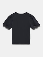 Mint Velvet Blue Lace Trim 100% Cotton T-Shirt - Image 5 of 6