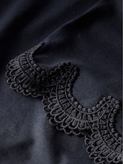Mint Velvet Blue Lace Trim 100% Cotton T-Shirt - Image 6 of 6