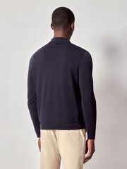 Hawes & Curtis Blue Long Sleeve Button Down 100% Cotton Polo Shirt - Image 2 of 4