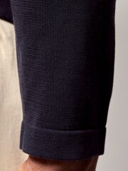 Hawes & Curtis Blue Long Sleeve Button Down 100% Cotton Polo Shirt - Image 3 of 4