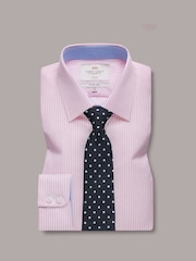 Hawes & Curtis Pink 100% Cotton Bengal Stripe Fitted Slim Fit Shirt - Image 1 of 3