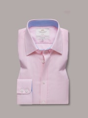 Hawes & Curtis Pink 100% Cotton Bengal Stripe Fitted Slim Fit Shirt - Image 2 of 3