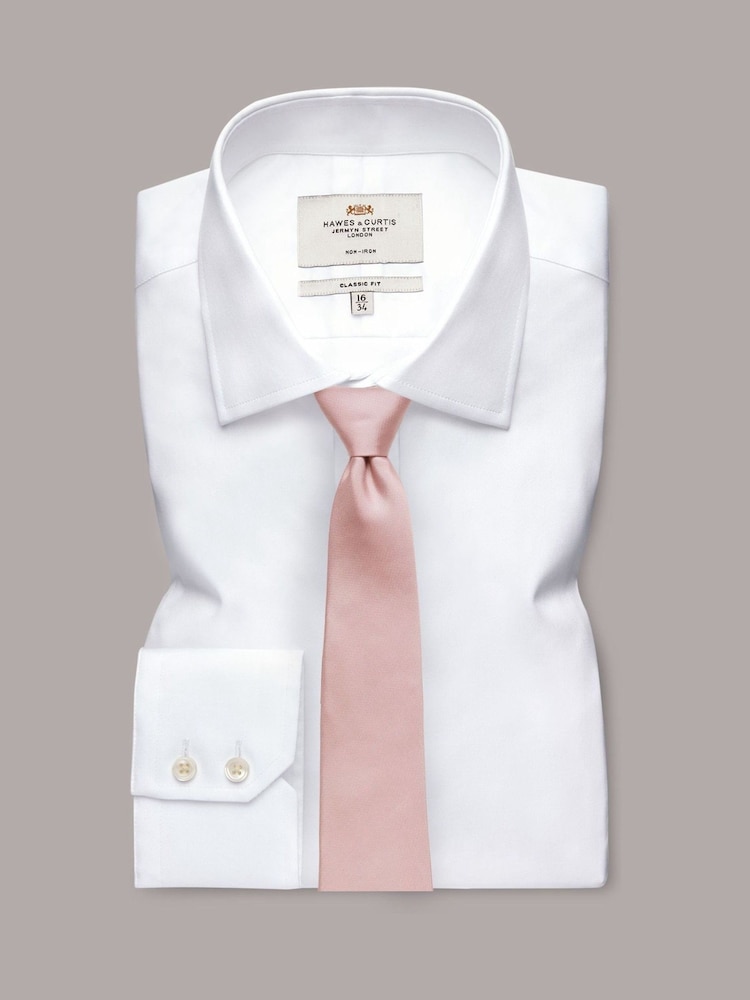 Hawes & Curtis Pink Dusty Plain Repp Tie - Image 1 of 2