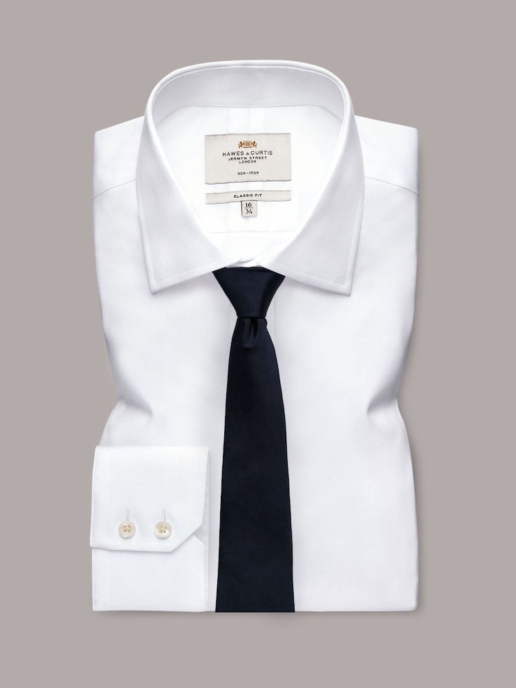 Hawes & Curtis Blue Plain Repp Tie - Bild 3 von 3