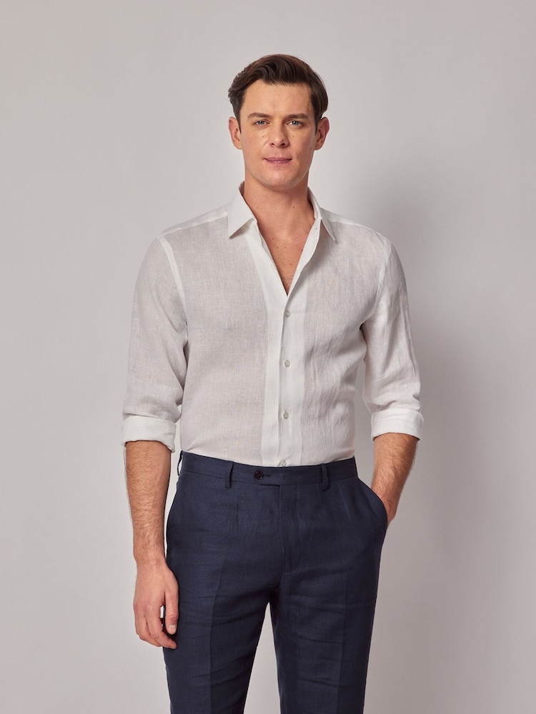 Hawes & Curtis 100% Linen Slim White Shirt - Image 1 of 3 Hawes & Curtis 100% Linen Slim White Shirt - Image 1 of 3