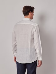 Hawes & Curtis 100% Linen Slim White Shirt - Image 2 of 3