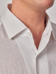 Hawes & Curtis 100% Linen Slim White Shirt - Image 3 of 3