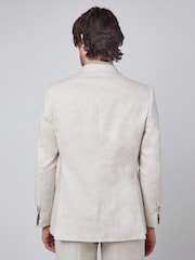Hawes & Curtis Cream Double Breasted 100% Linen Tailored Suit Jacket - Image 2 of 4