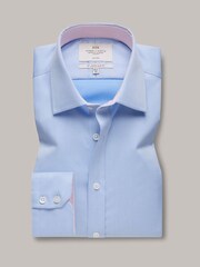 Hawes & Curtis Blue 100% Cotton Pick And Pick Slim Shirt - Image 2 of 3