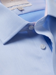 Hawes & Curtis Blue 100% Cotton Pick And Pick Slim Shirt - Image 3 of 3