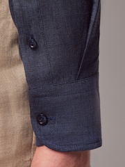 Hawes & Curtis Blue 100% Linen Slim Shirt - Image 4 of 4