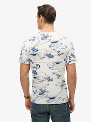 Superdry White Classic Essential Printed 100% Cotton T-Shirt - Image 2 of 6