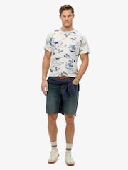 Superdry White Classic Essential Printed 100% Cotton T-Shirt - Image 3 of 6