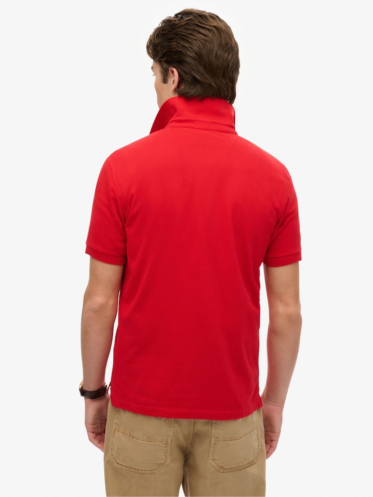 Superdry Red City Pique Polo Shirt - Image 2 of 5