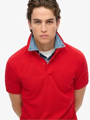 Superdry Red City Pique Polo Shirt - Image 3 of 5