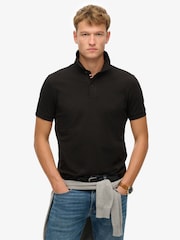 Superdry Black City Pique Polo Shirt - Image 1 of 5