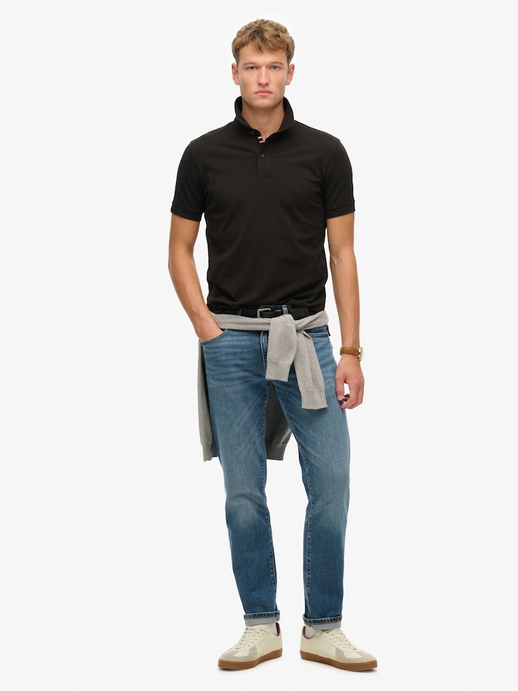 Superdry Black City Pique Polo Shirt - Image 2 of 5